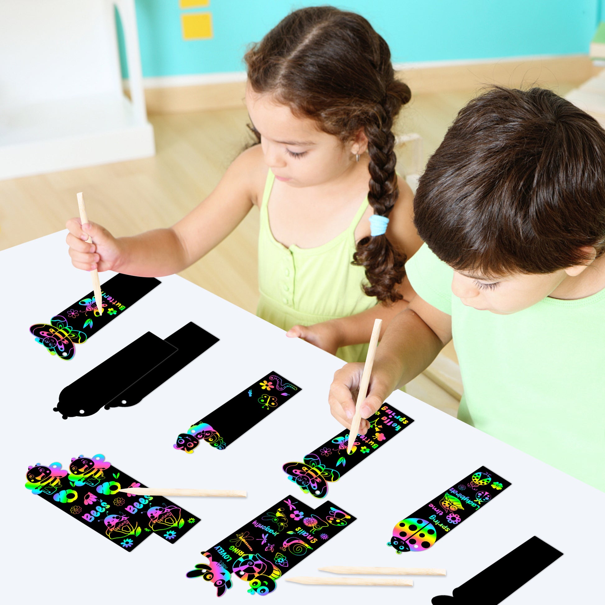 Scratch Art Bookmark Kid Activity. Fun Classroom Activity