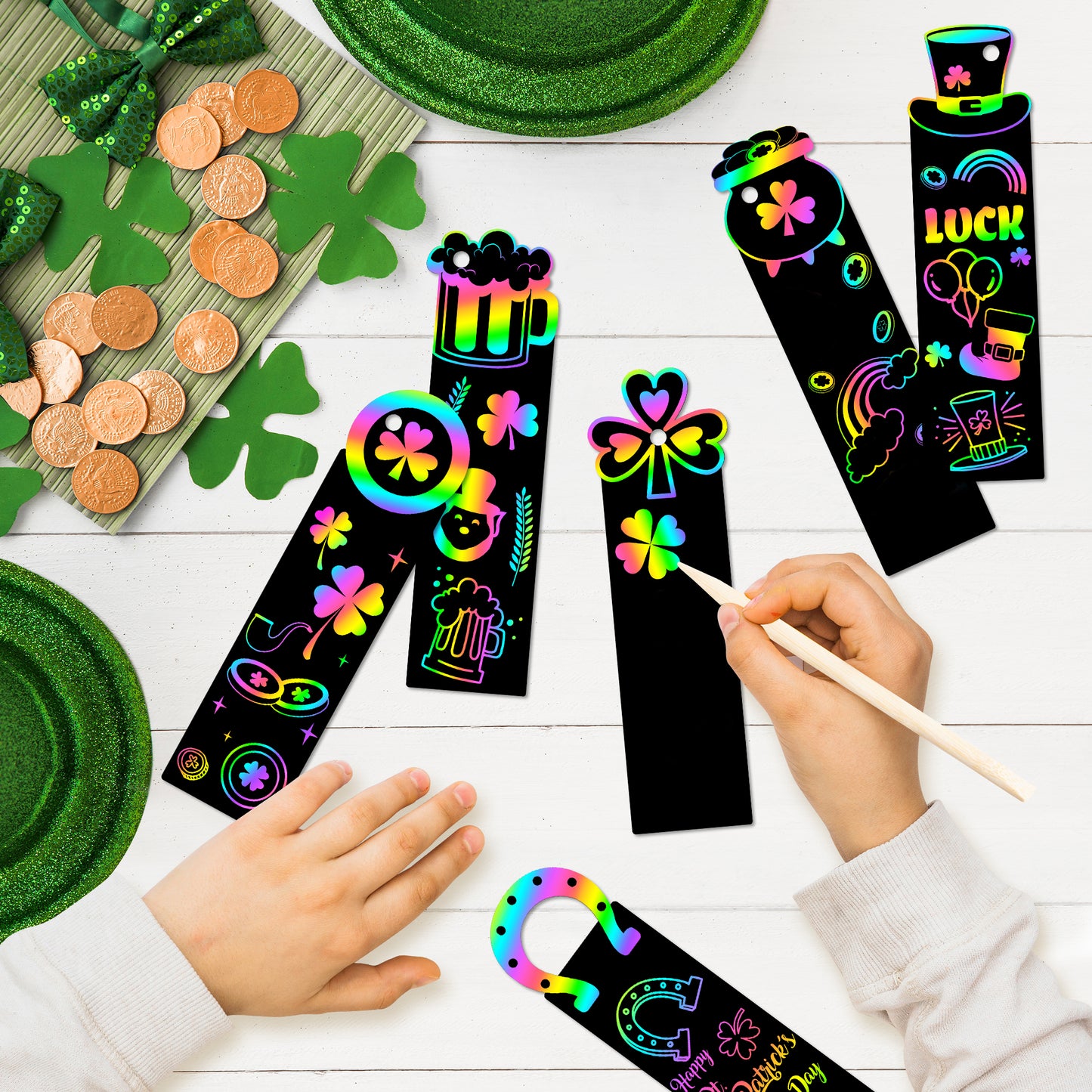 Diy Scratch Paper Art Bookmarks Kids: Magic Rainbow Diy Bookmark